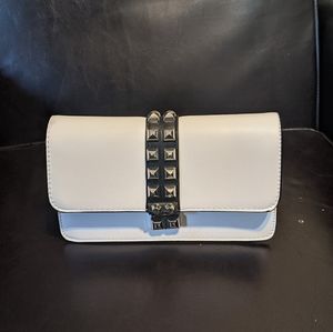 White Clutch Purse with studds